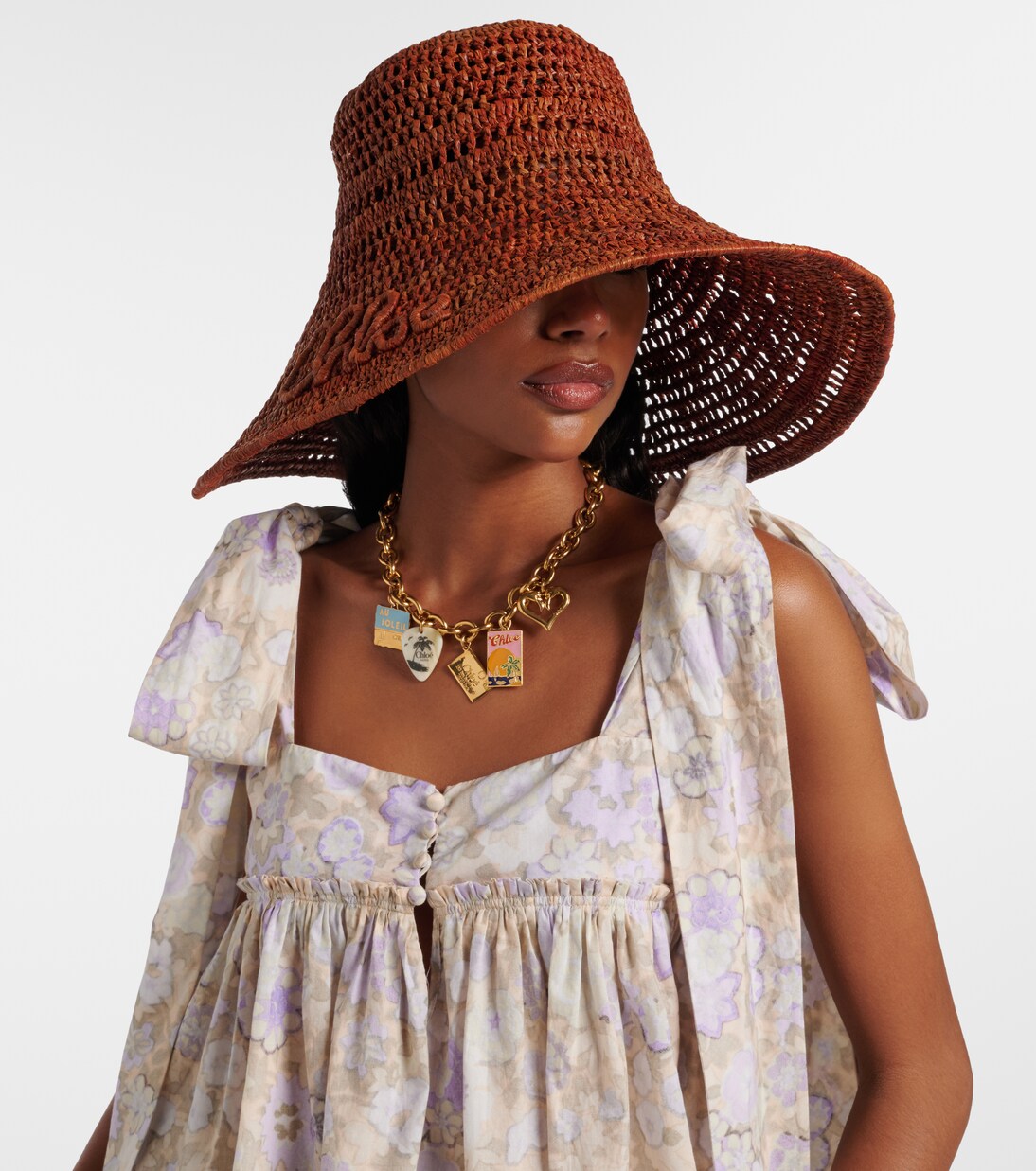 Sombrero de rafia con logo | Chloé