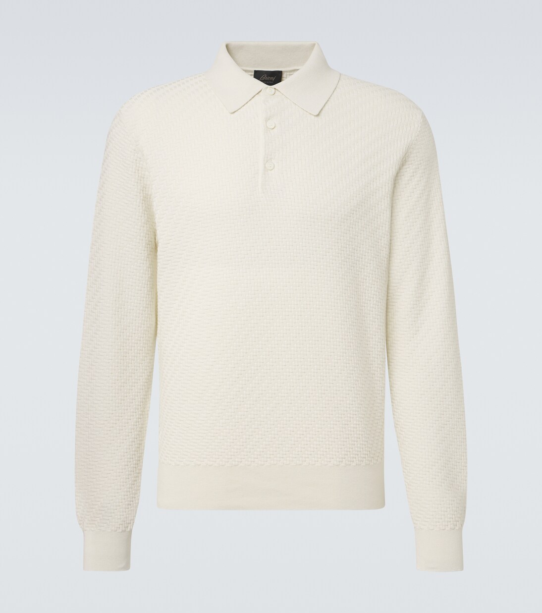 Cotton, silk, and cashmere polo sweater | Brioni