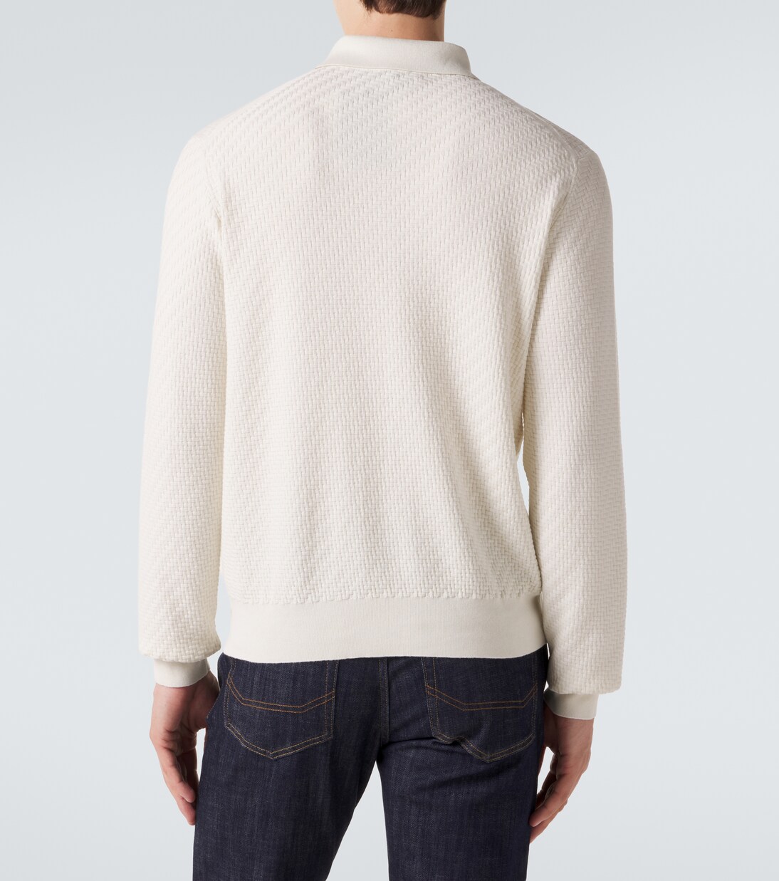 Cotton, silk, and cashmere polo sweater | Brioni