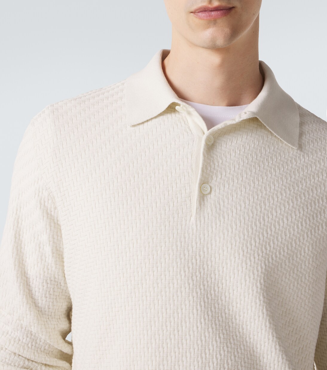 Cotton, silk, and cashmere polo sweater | Brioni