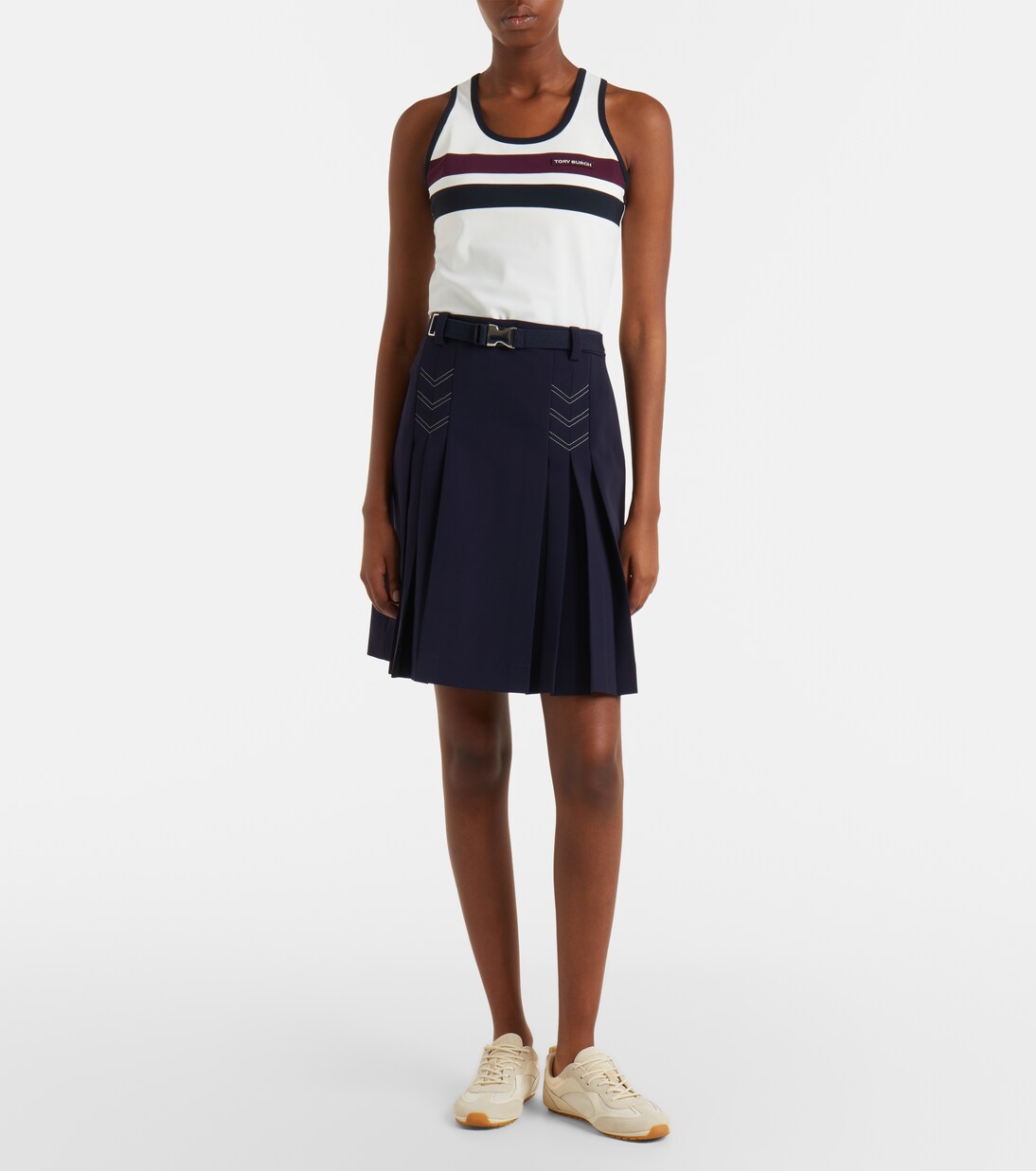 Belted pleated miniskirt | Tory Burch