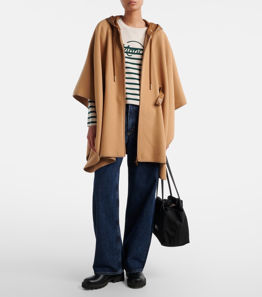 Belted wool-blend cape | Moncler