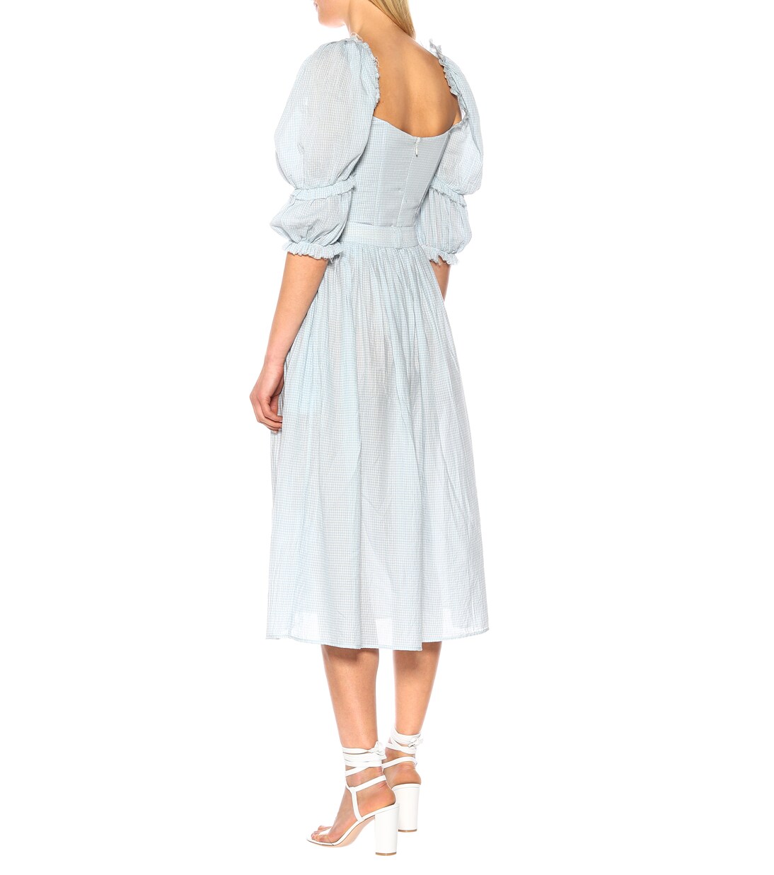 Olivo gingham cotton midi skirt | Brock Collection