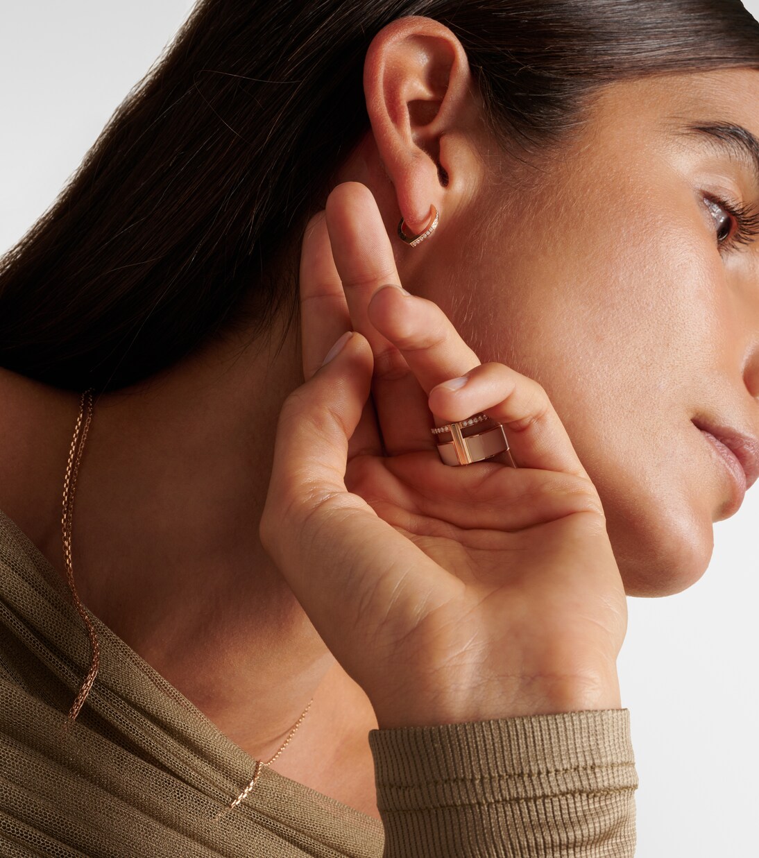 Berbere Module 18kt rose gold ring with diamonds | Repossi