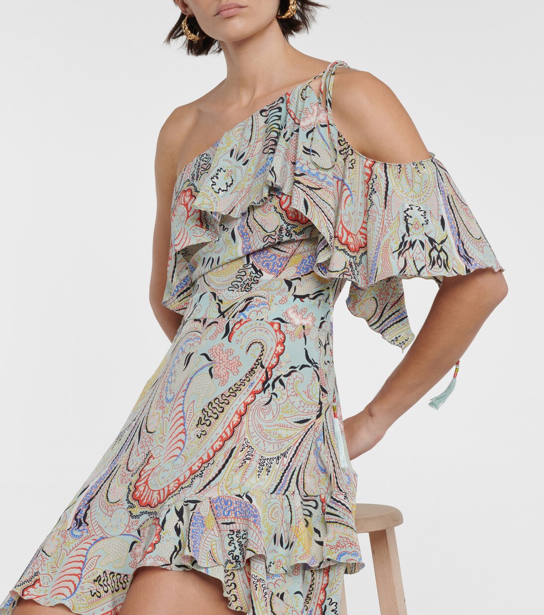 Robe asymétrique imprimée en soie | Etro