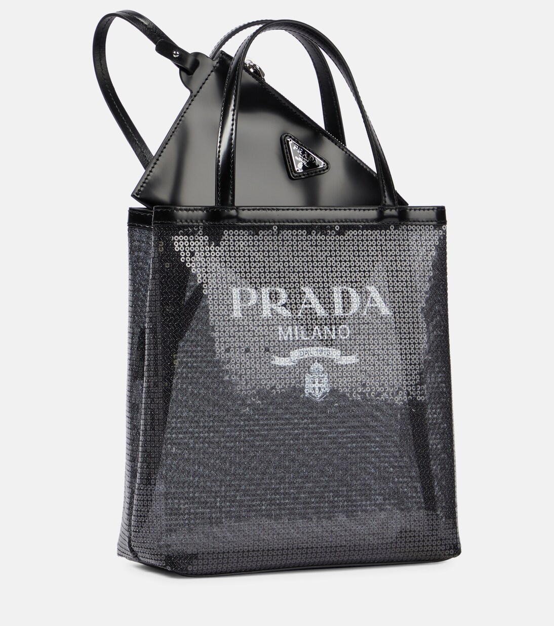 Tote Bag aus Mesh mit Pailletten | Prada