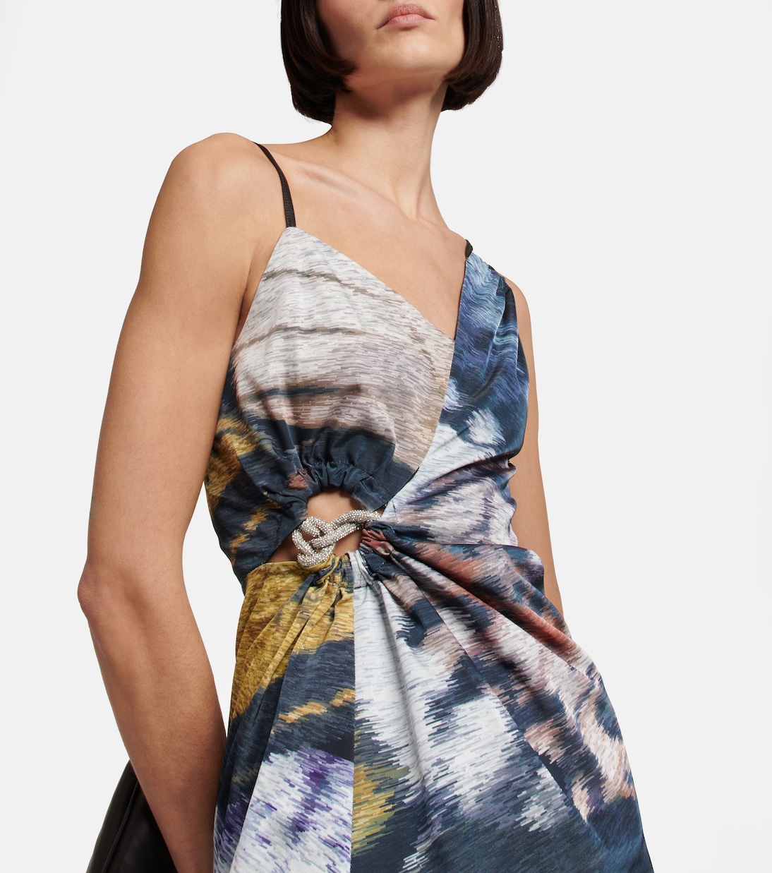 Robe midi asymétrique imprimée | Jacques Wei