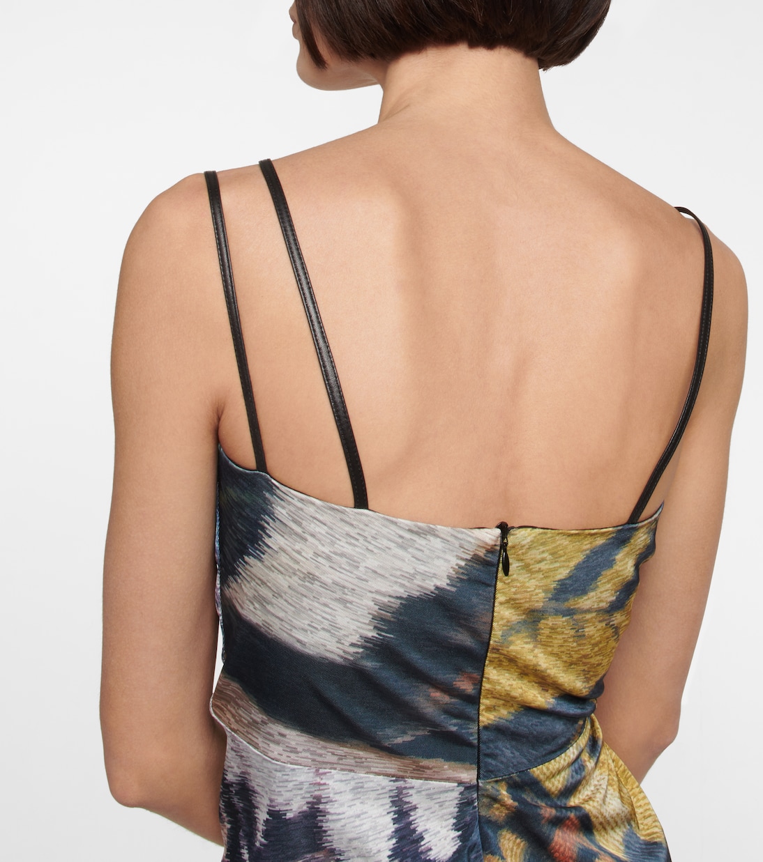 Robe midi asymétrique imprimée | Jacques Wei