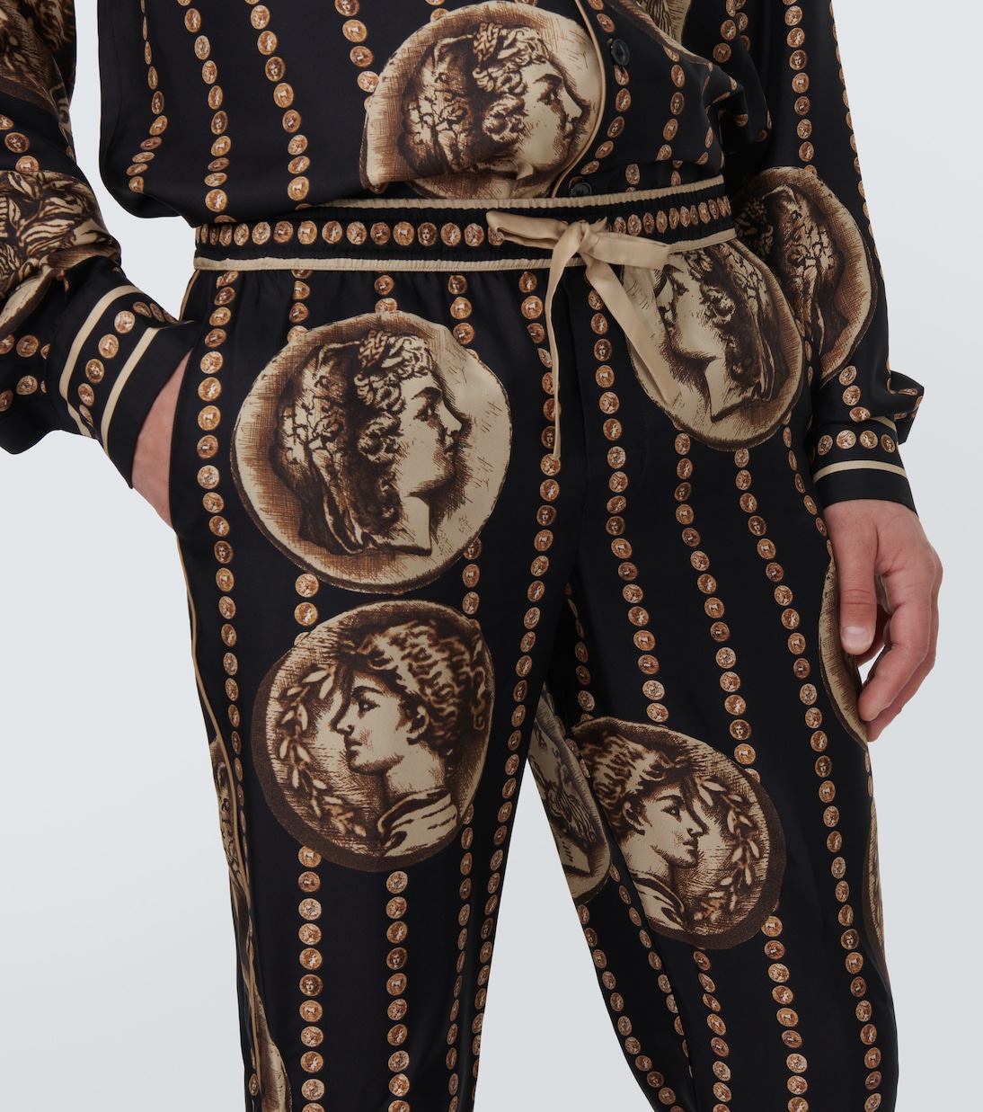 Printed silk straight pants | Dolce&Gabbana