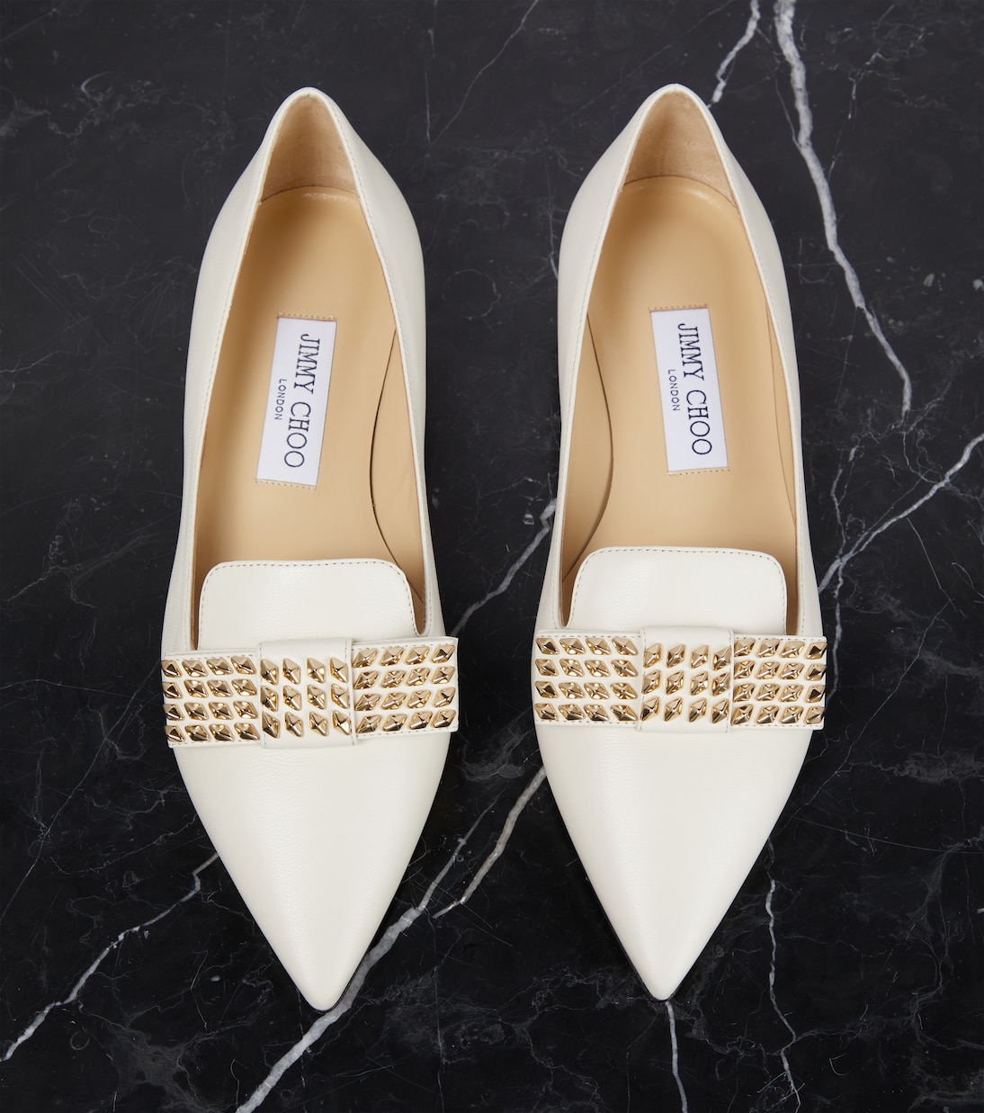 Gala embellished leather ballet flats | Jimmy Choo