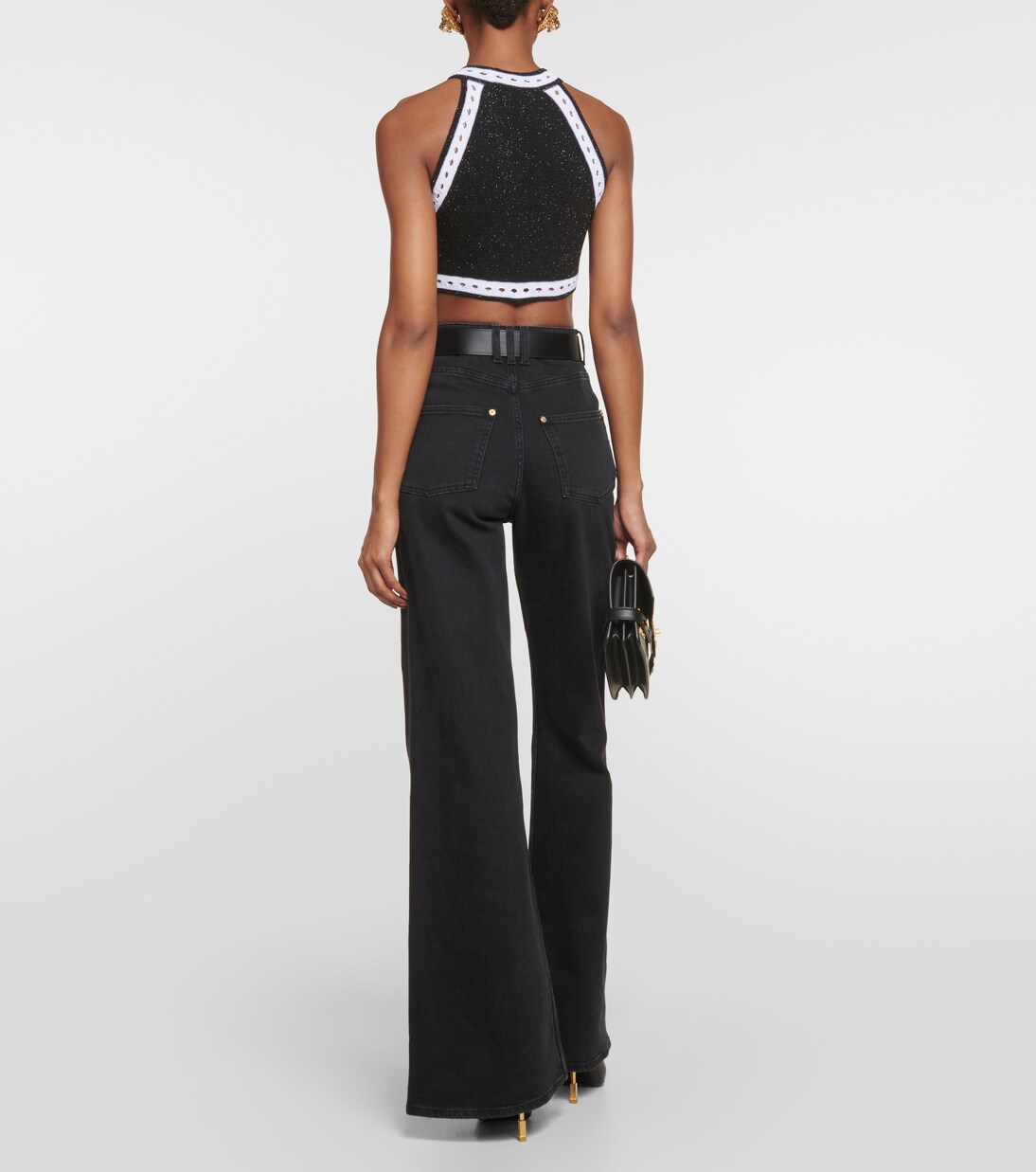 Cropped-Top aus einem Wollgemisch | Balmain