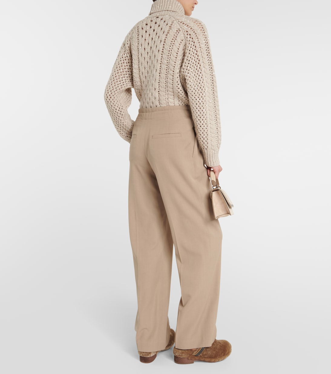 Pantalon droit en laine mélangée | Brunello Cucinelli