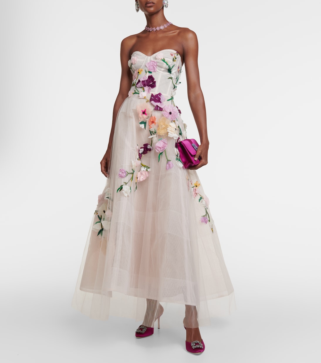 Mules Hangisimu 70 de satén adornados | Manolo Blahnik