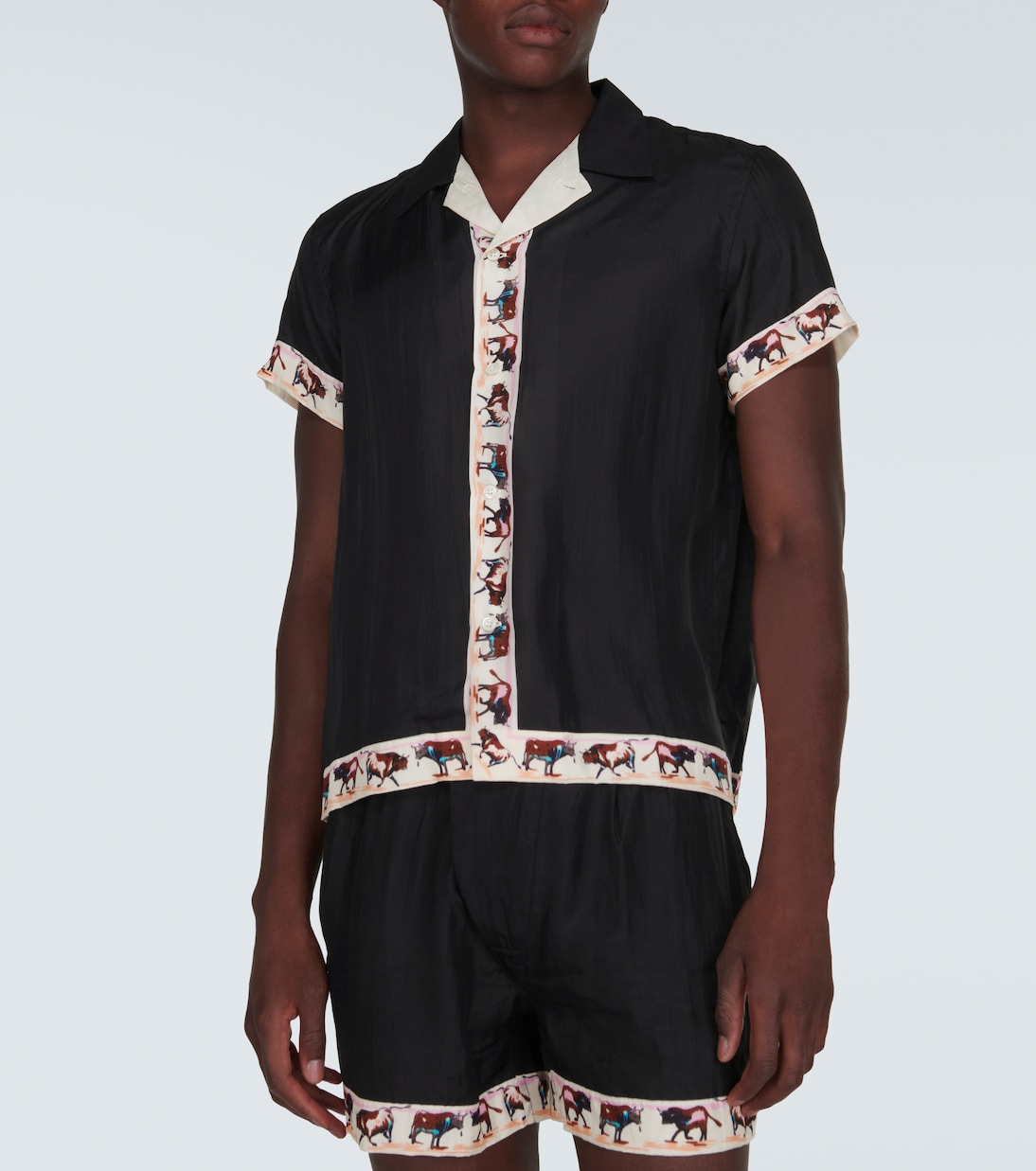 Taureau printed silk shirt | Bode