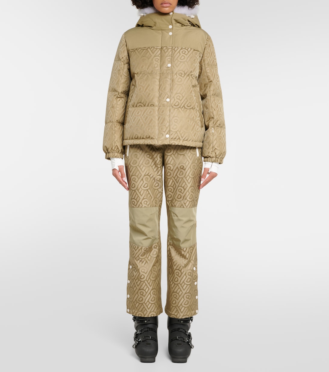 Logo shearling-trimmed down jacket | Yves Salomon