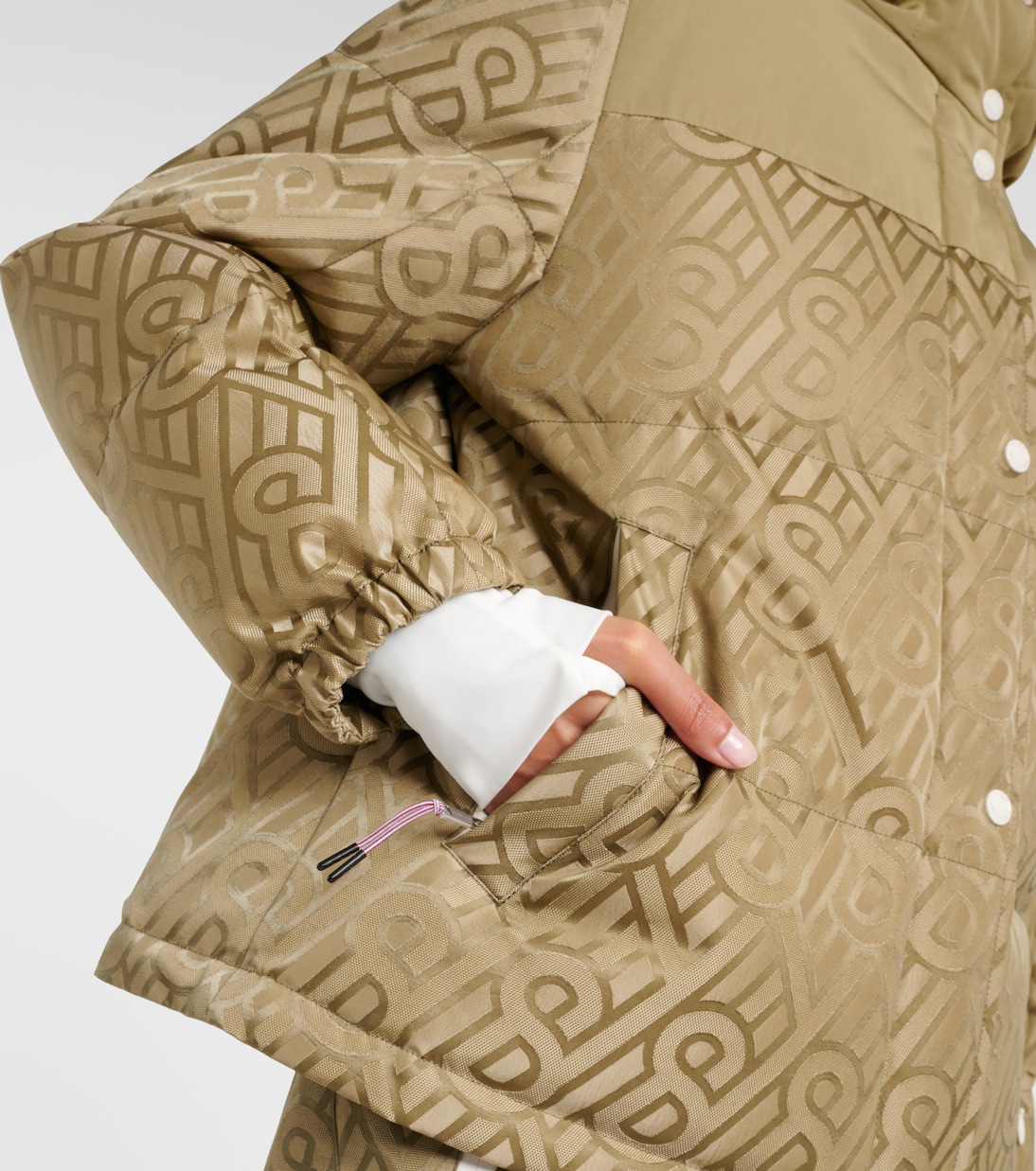 Logo shearling-trimmed down jacket | Yves Salomon