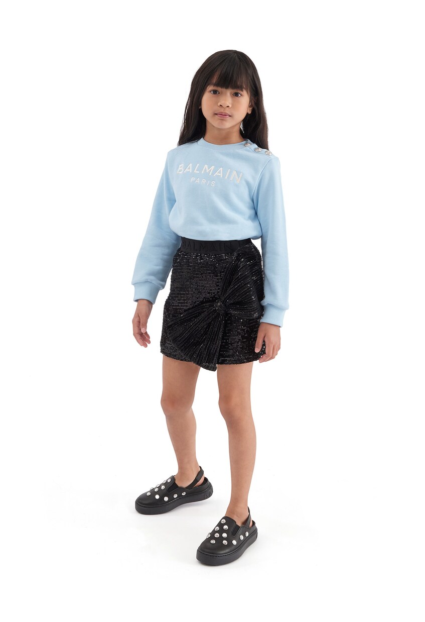Logo cotton jersey sweatshirt | Balmain Kids