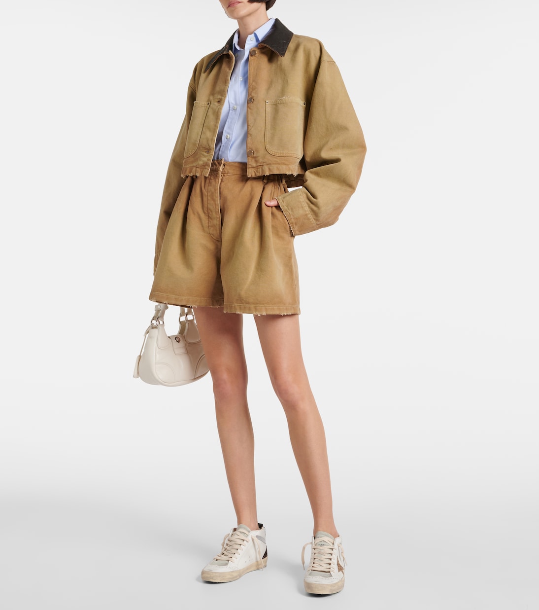 Sneakers Mid Star aus Leder mit Glitter | Golden Goose