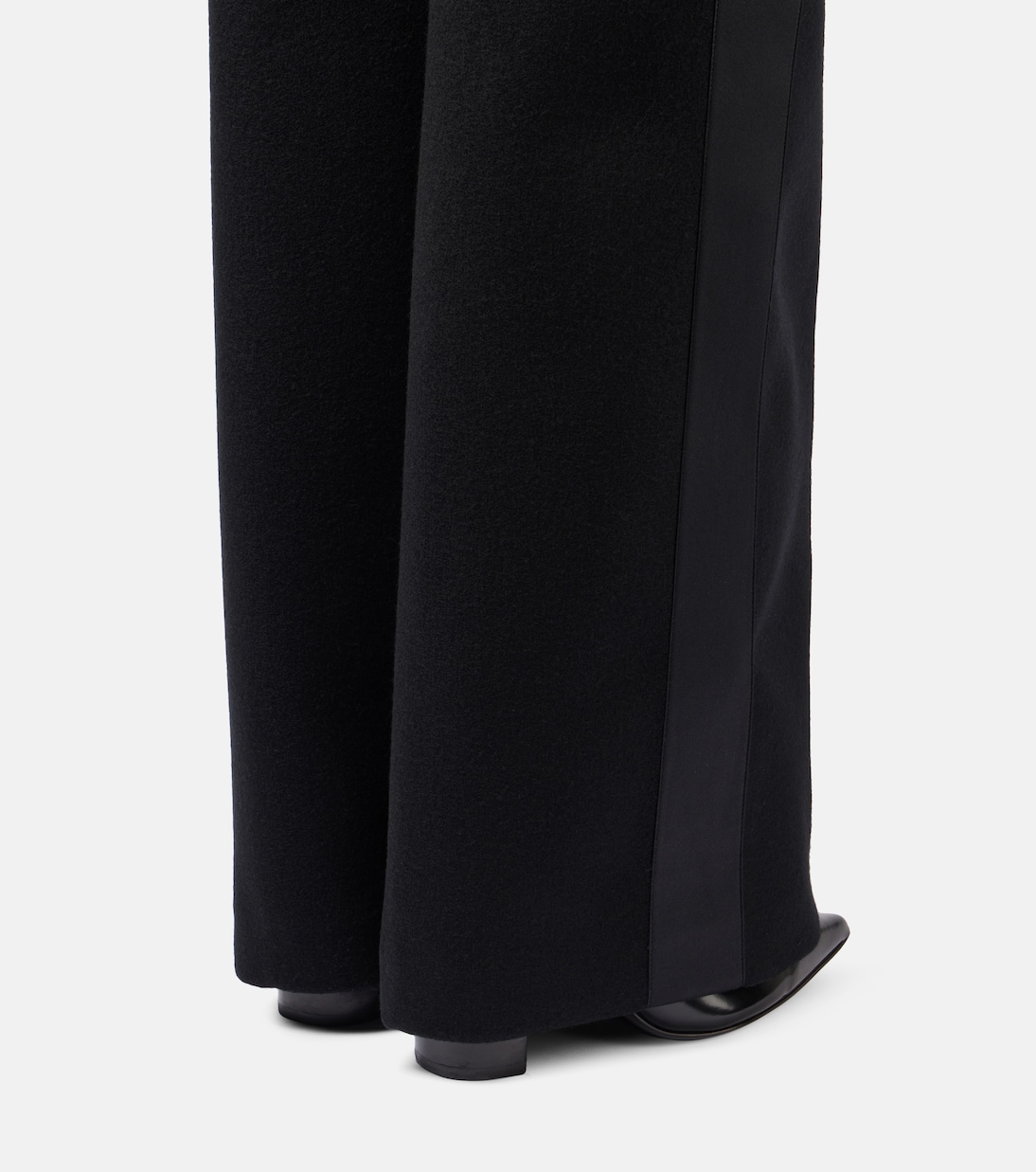 Leather-trimmed melton knee-high boots | Sacai