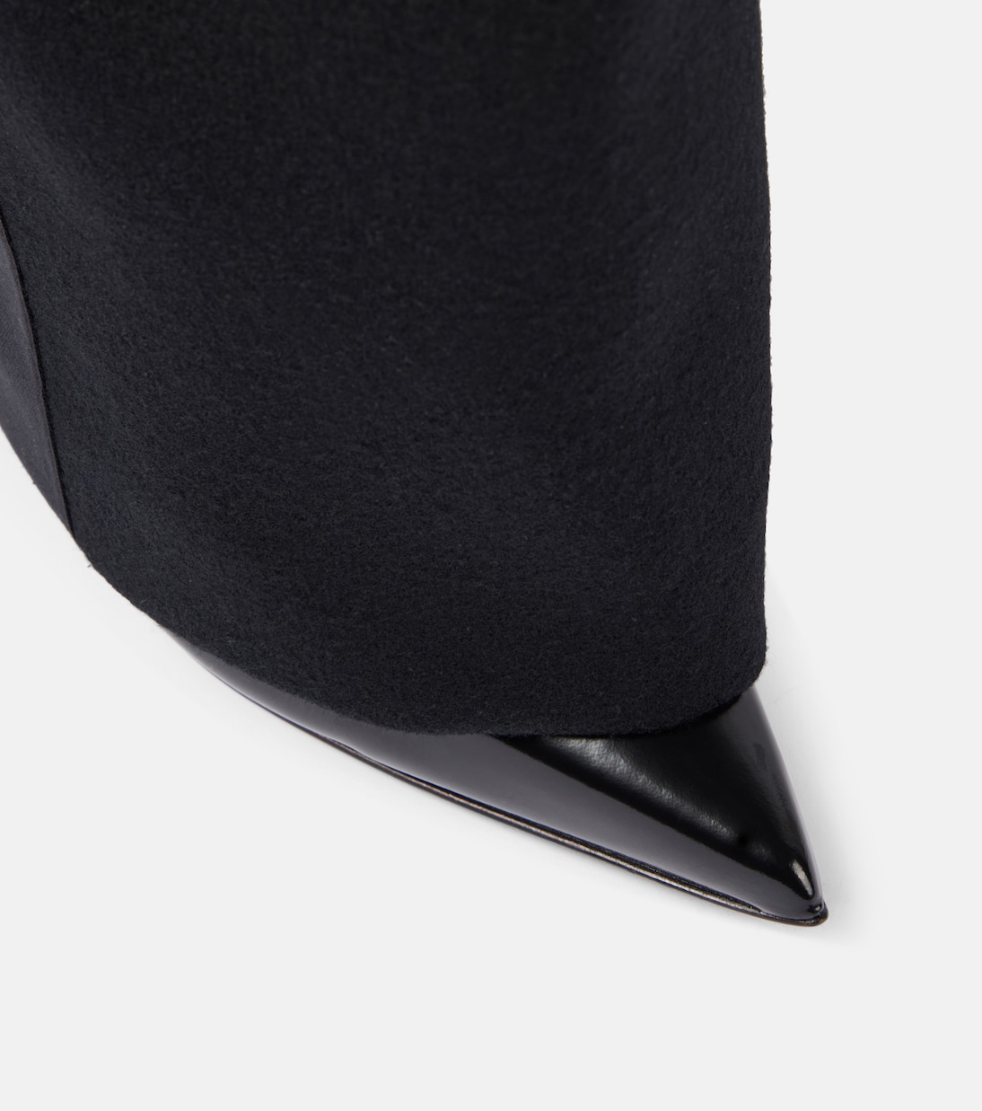 Leather-trimmed melton knee-high boots | Sacai