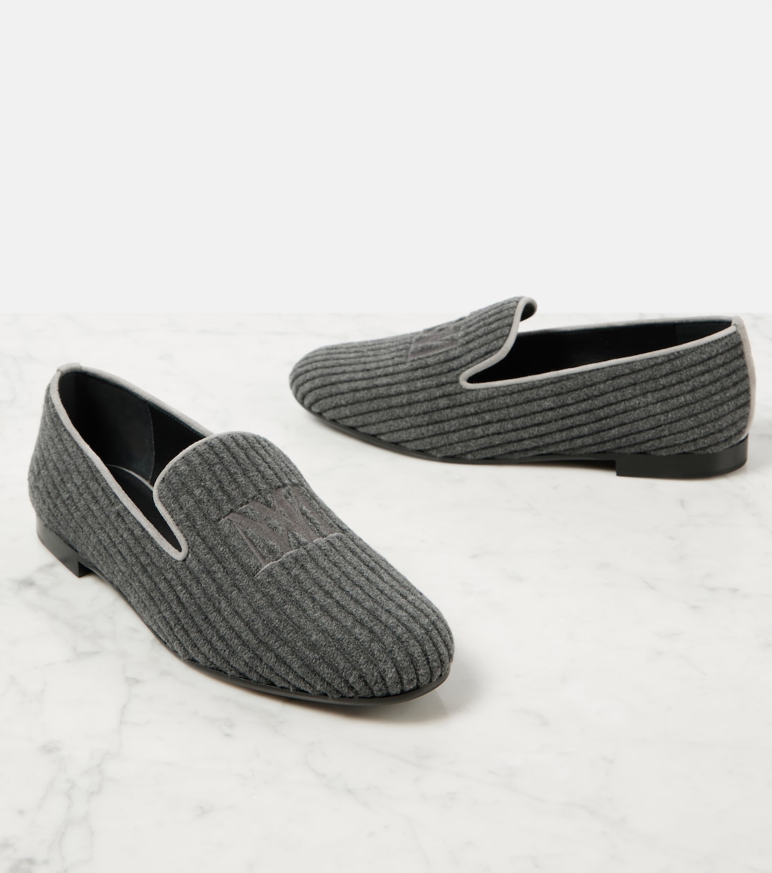 Mocassini in velluto a coste con logo | Max Mara