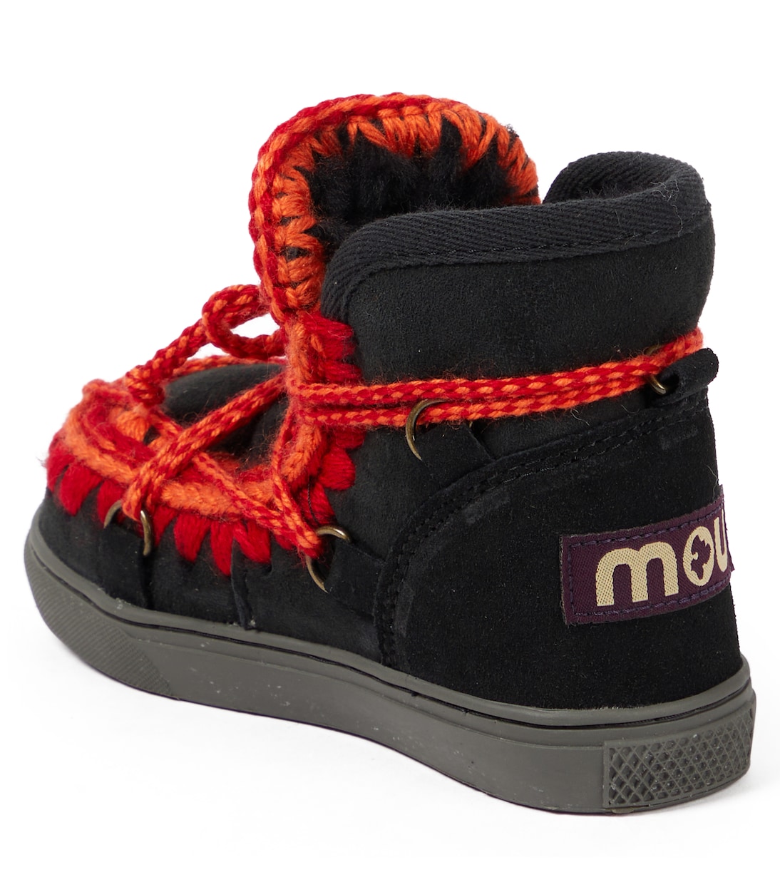 Crochet shearling-lined suede ankle boots | Mou Kids