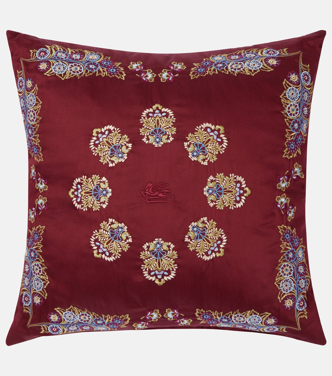 Embroidered cotton satin cushion | Etro