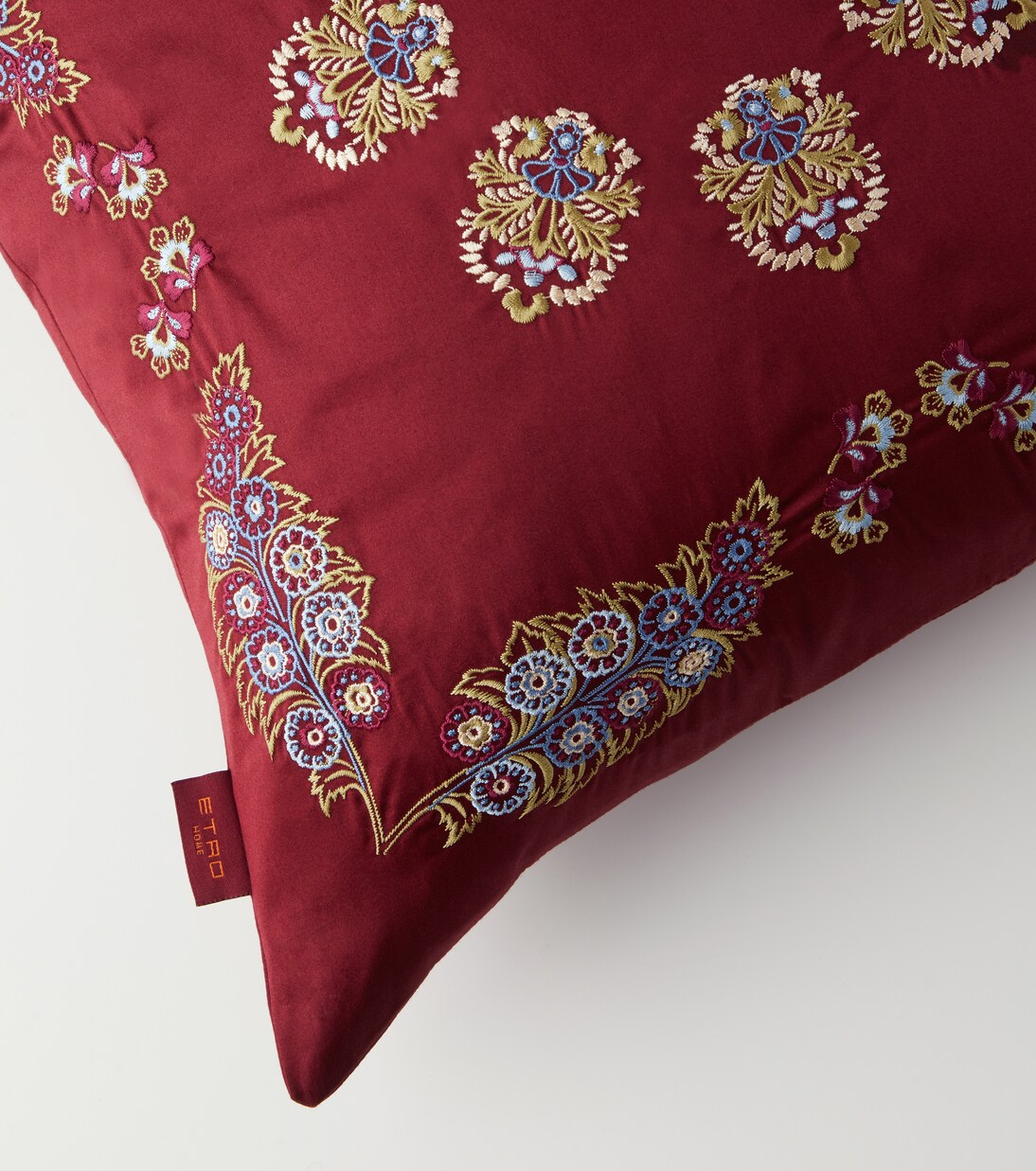 Embroidered cotton satin cushion | Etro