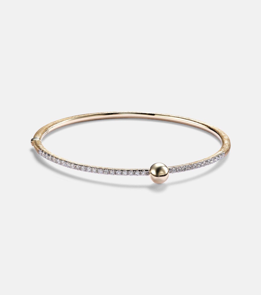 Ball 14kt gold bangle with diamonds | Rainbow K
