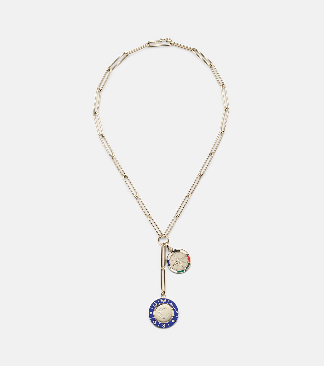 Collier Crescent & Internal Compass en or 18 ct et diamants | FoundRae