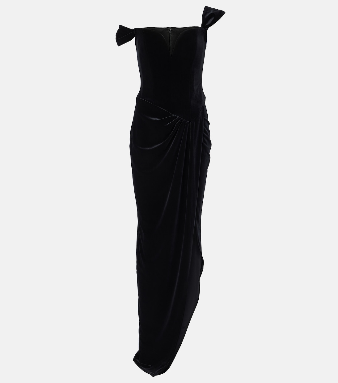 Abito lungo bustier in velluto | Alex Perry