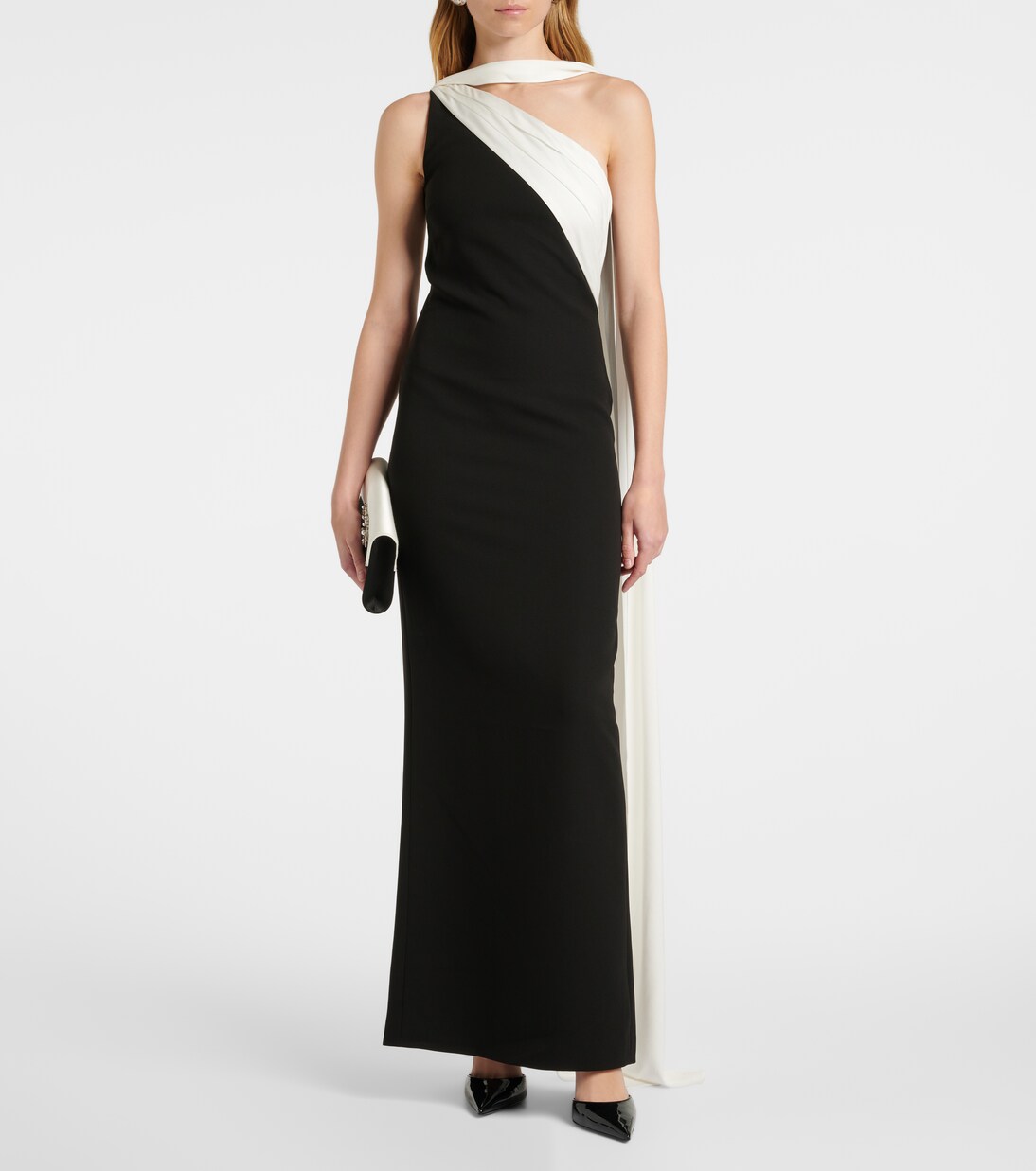 Scarf-detail one-shoulder gown | Roland Mouret