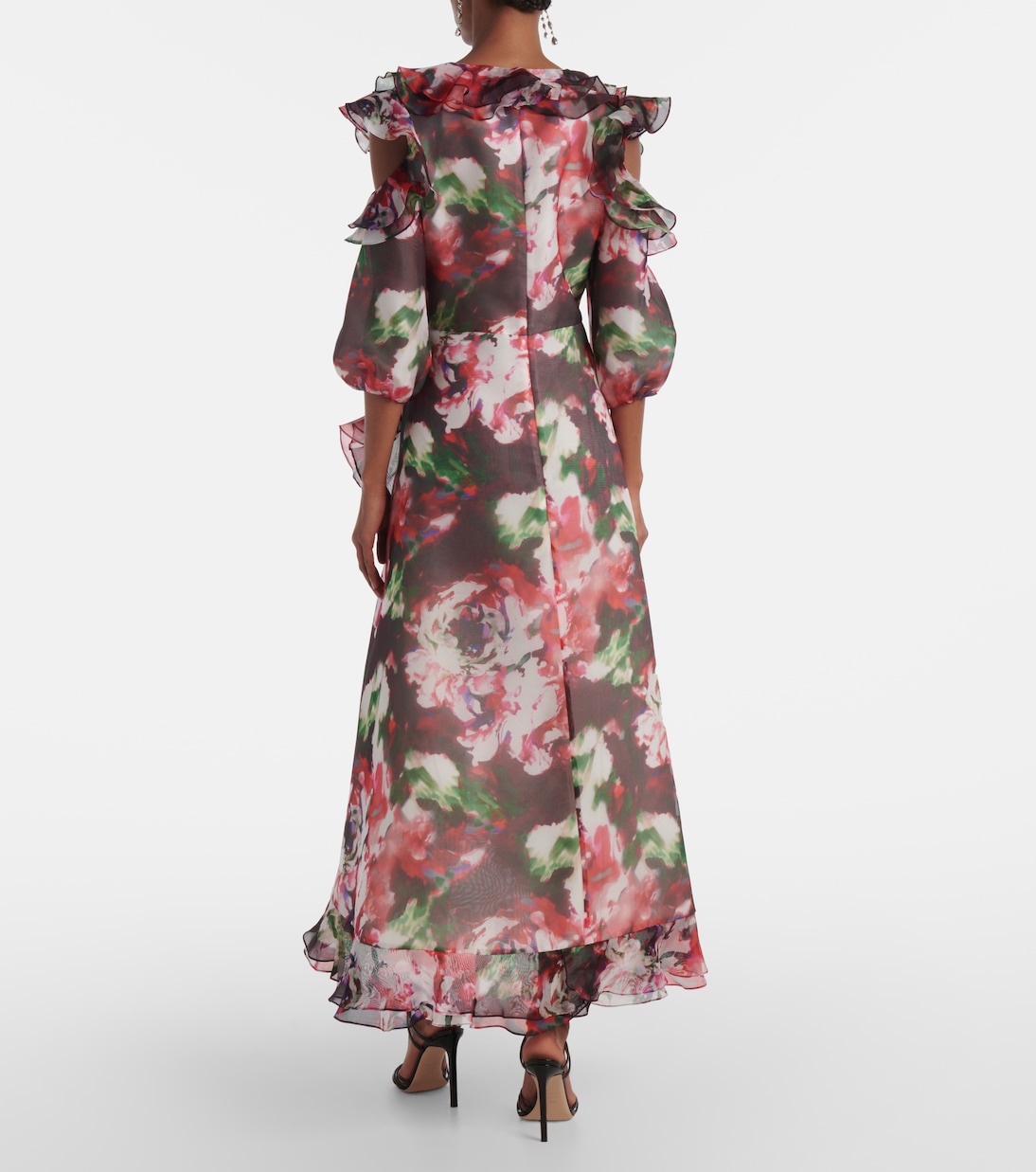 Abito lungo Aria in organza di seta | Costarellos