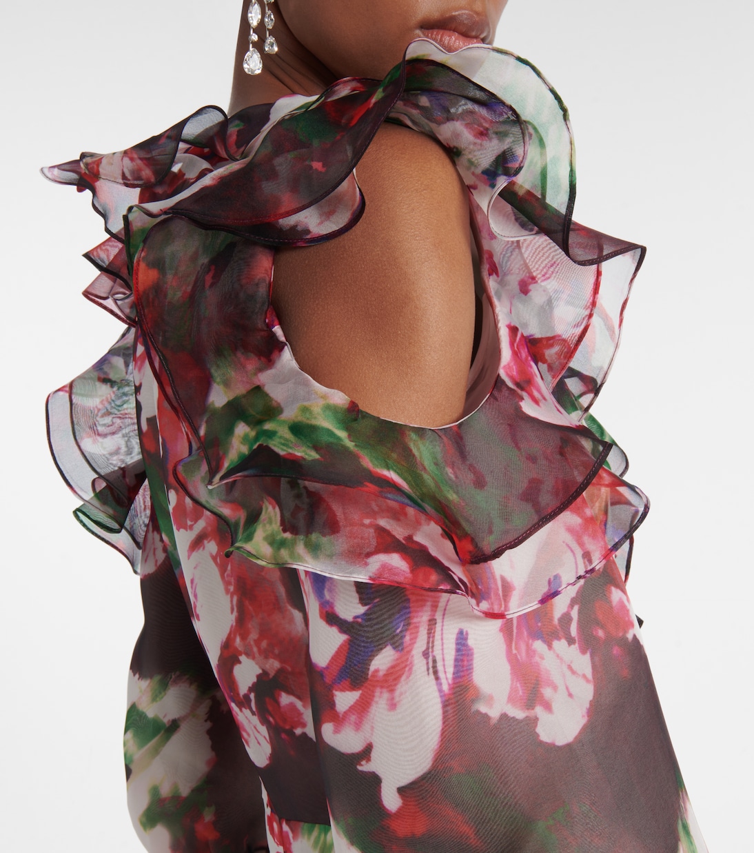 Abito lungo Aria in organza di seta | Costarellos