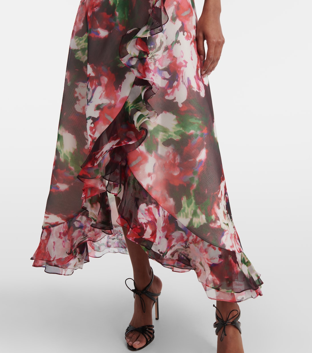 Abito lungo Aria in organza di seta | Costarellos