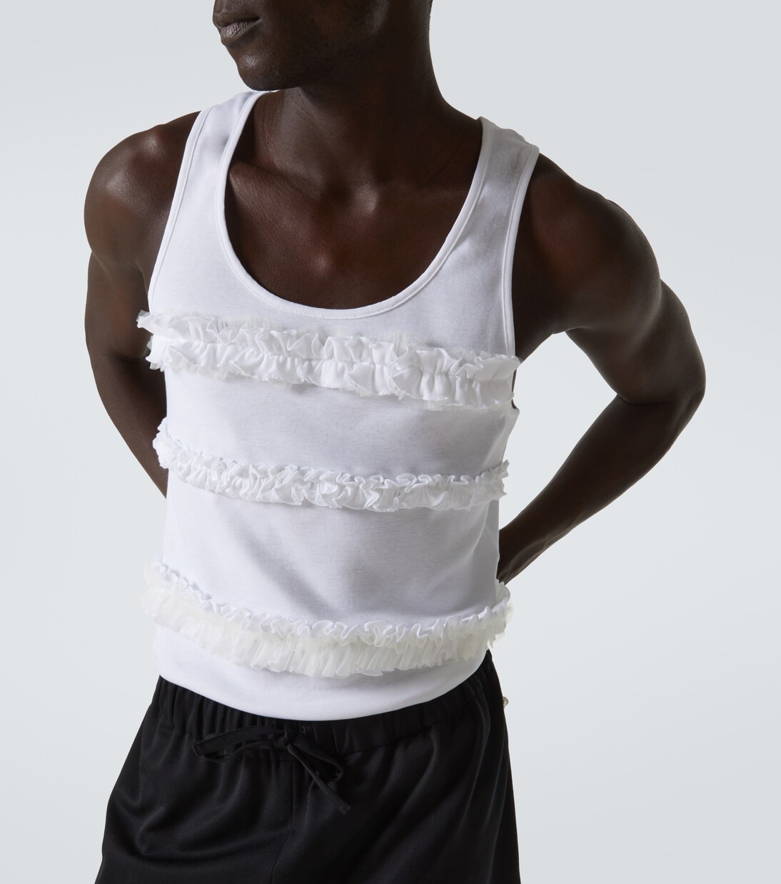 Ruffled cotton jersey tank top | Simone Rocha