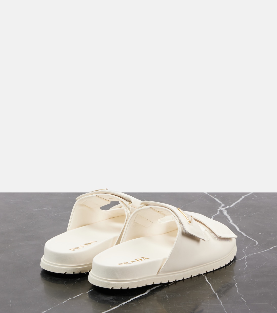 Logo leather sandals | Prada
