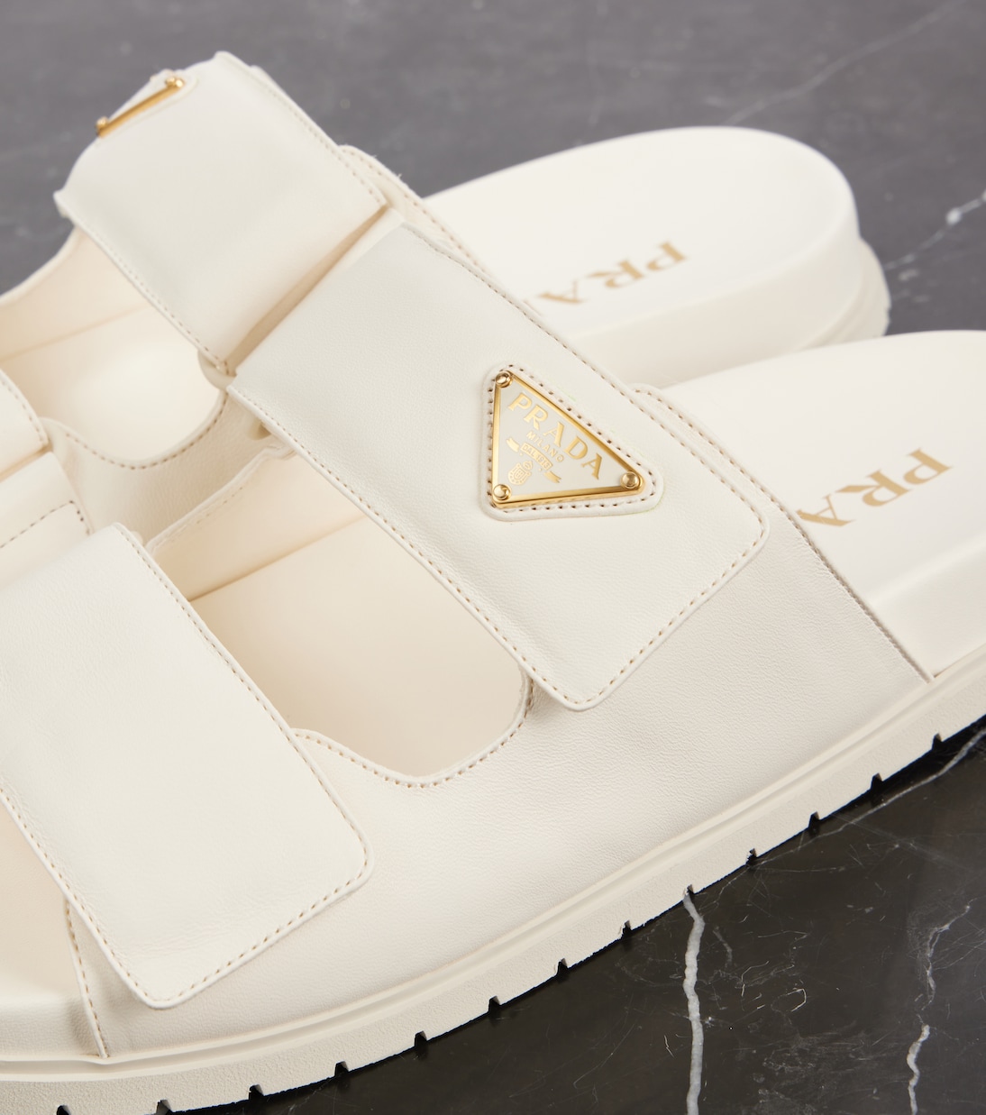 Logo leather sandals | Prada
