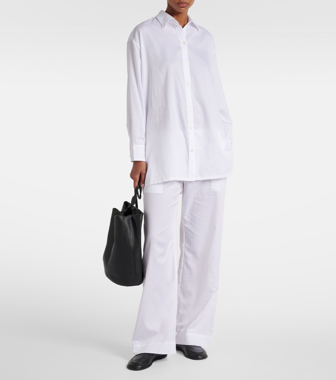 Weite Mid-Rise-Hose Yoko aus Baumwolle | Leset