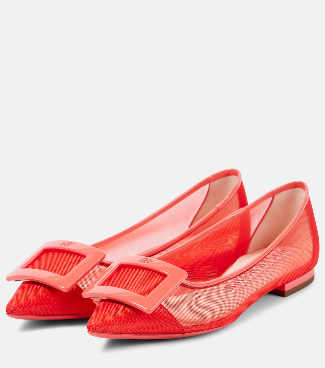 Gommettine leather-trimmed ballet flats | Roger Vivier