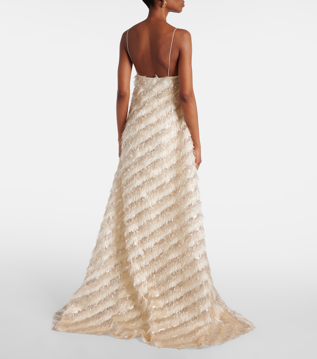 Anguilla fringed jacquard maxi dress | Taller Marmo