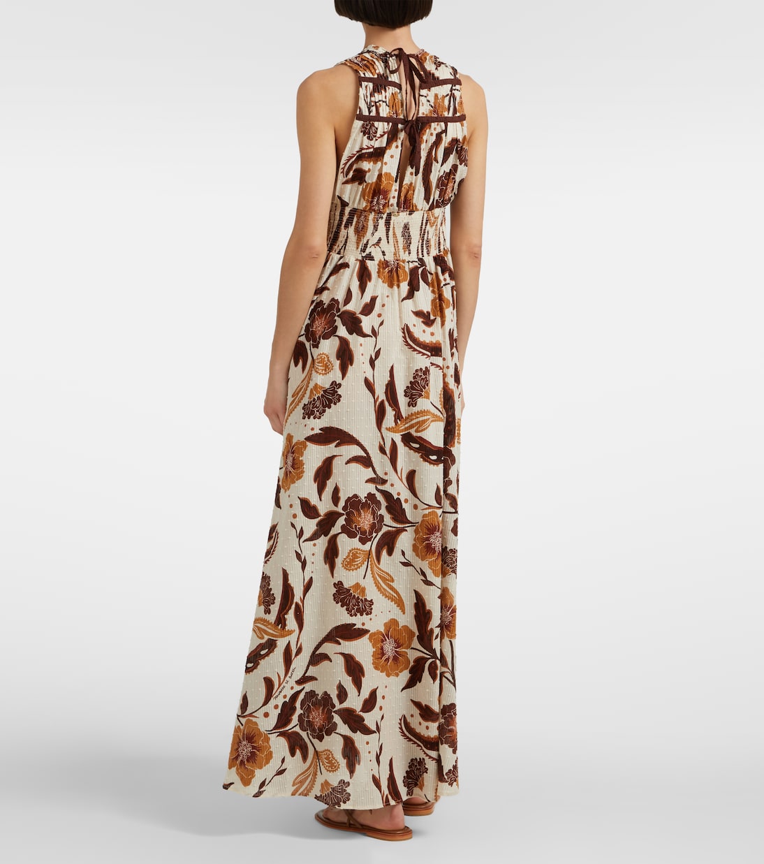 Robe longue Chiara en coton à fleurs | Poupette St Barth