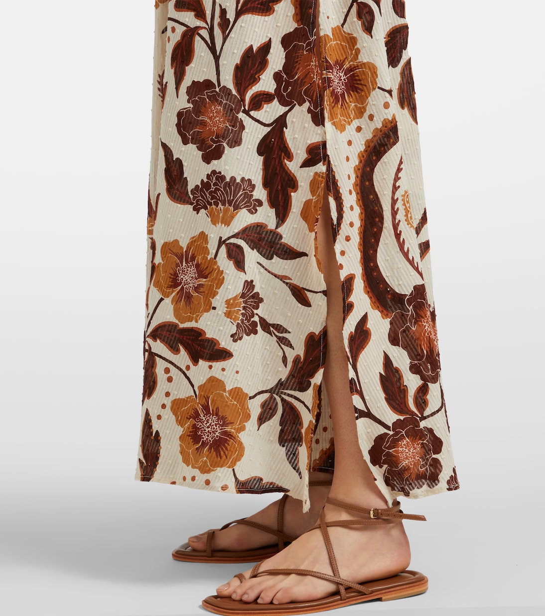 Robe longue Chiara en coton à fleurs | Poupette St Barth