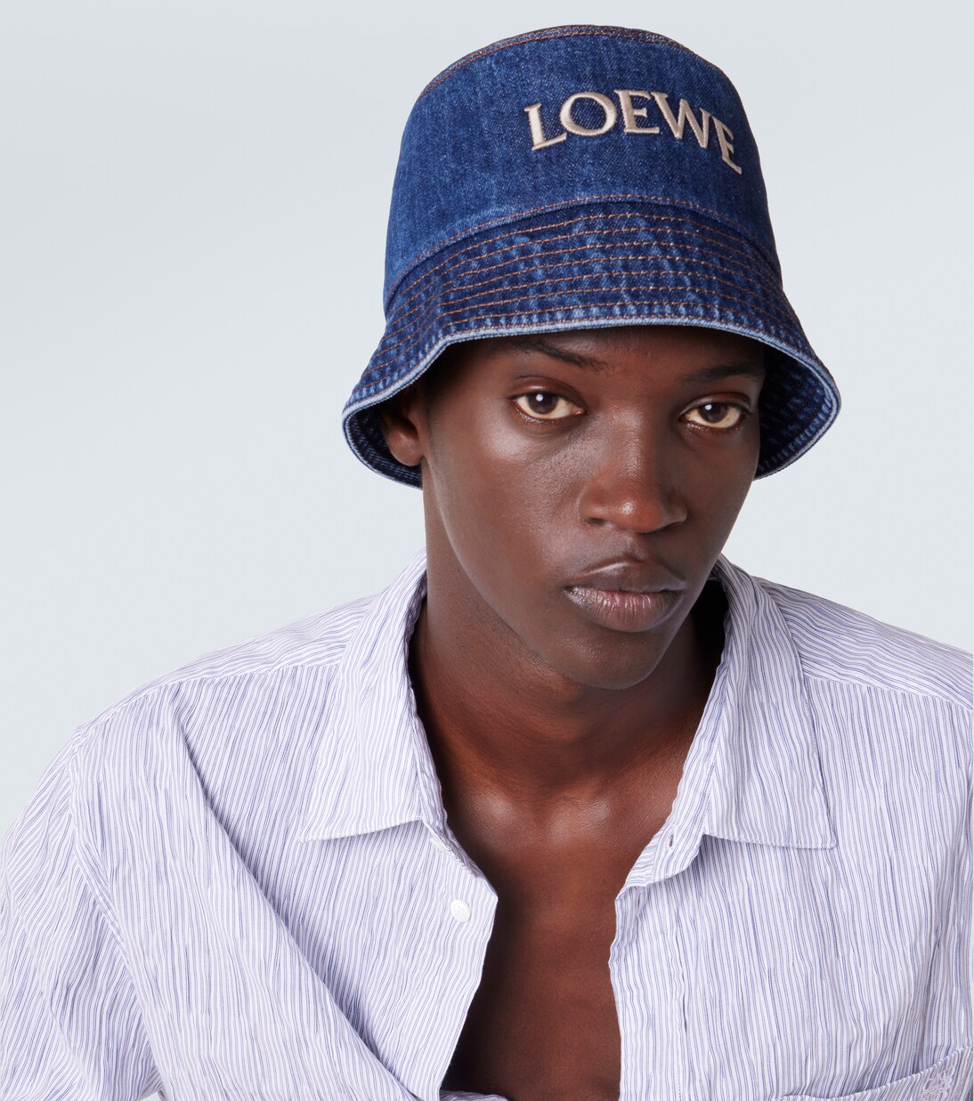 Logo denim bucket hat  | Loewe