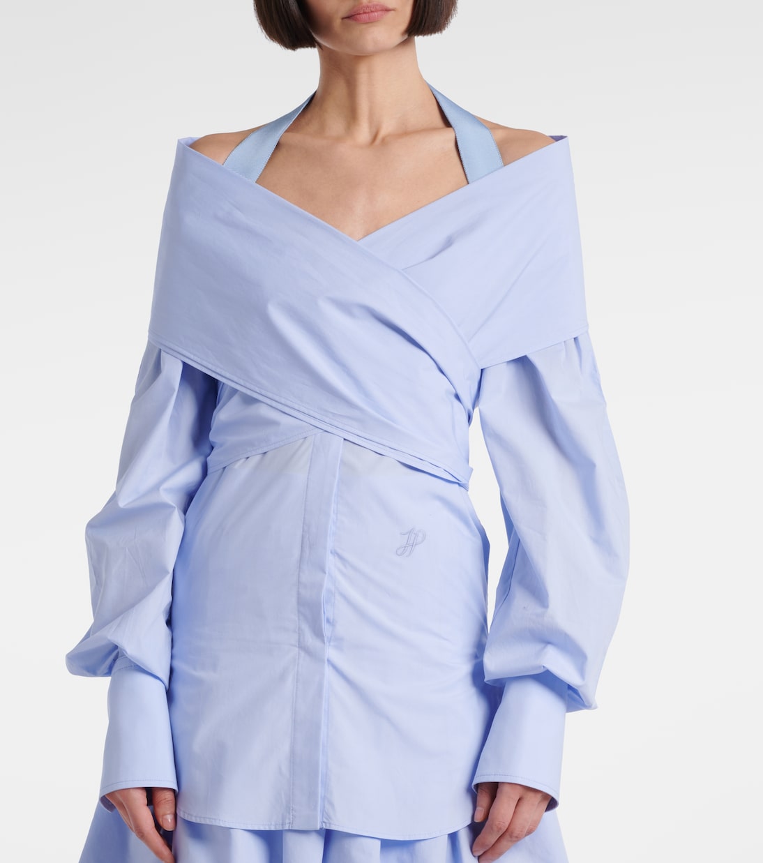 Draped cotton poplin blouse | Patou