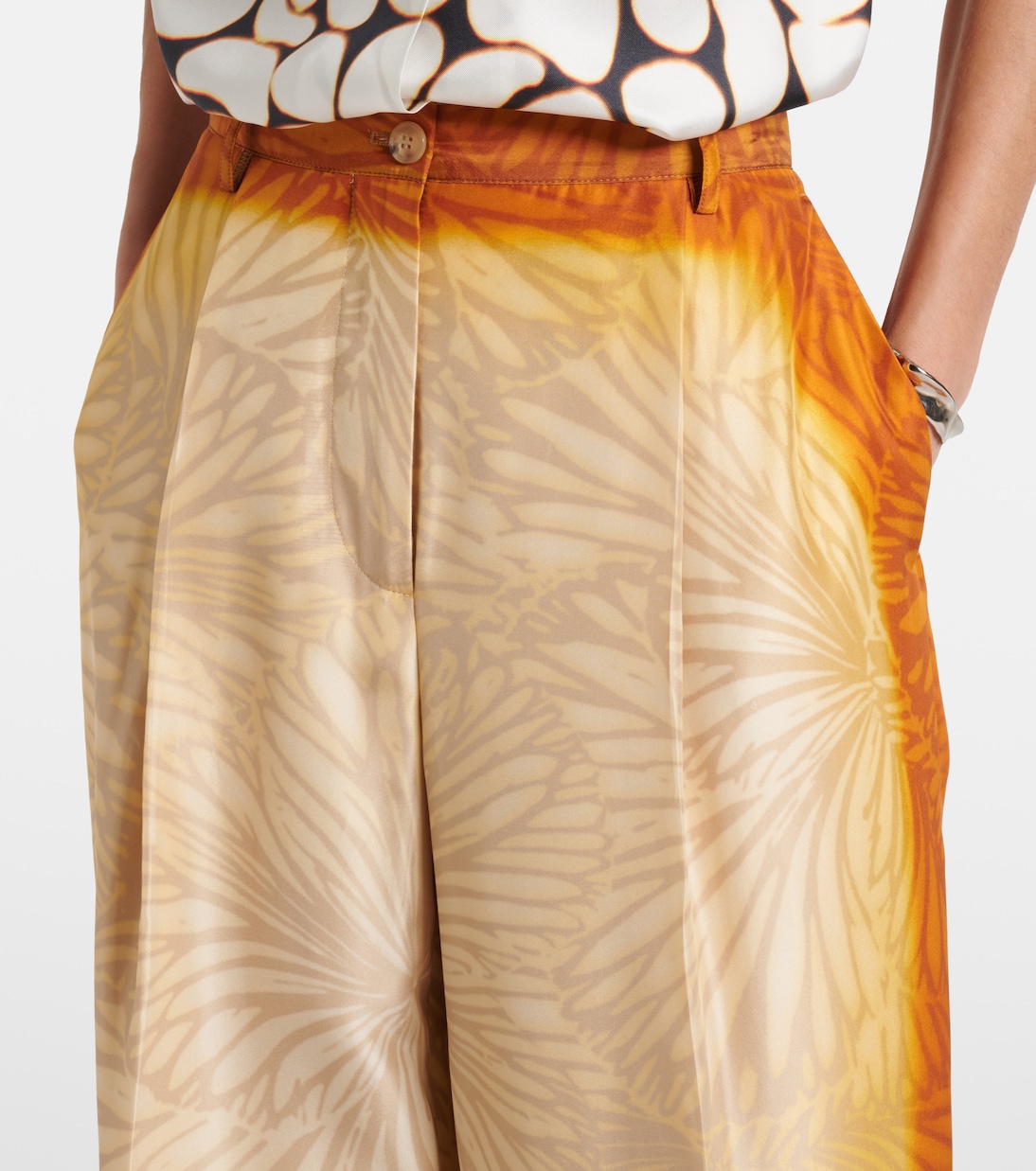 Porters printed silk wide-leg pants | Dries Van Noten