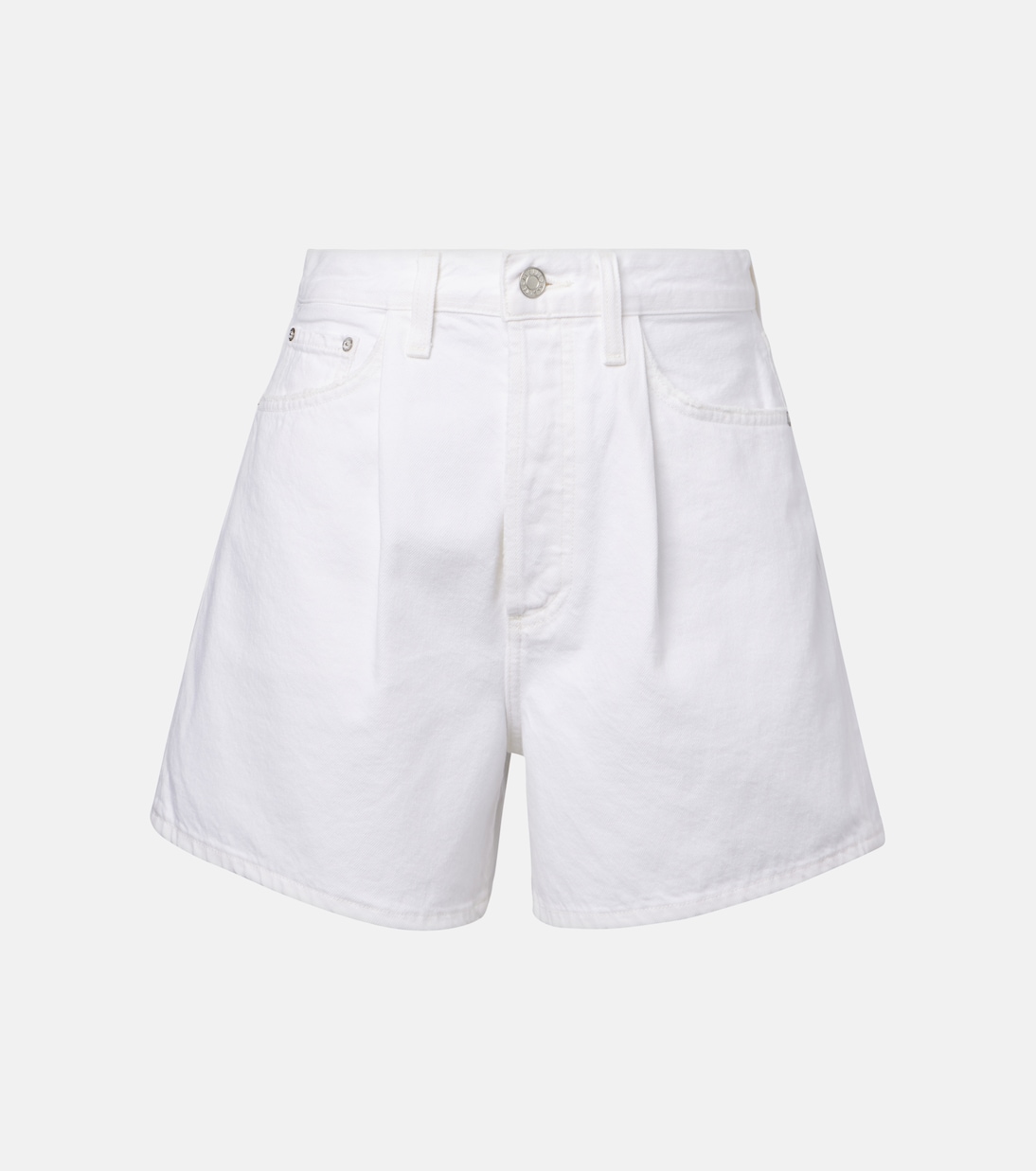 Rhoda pleated high-rise denim shorts | Agolde