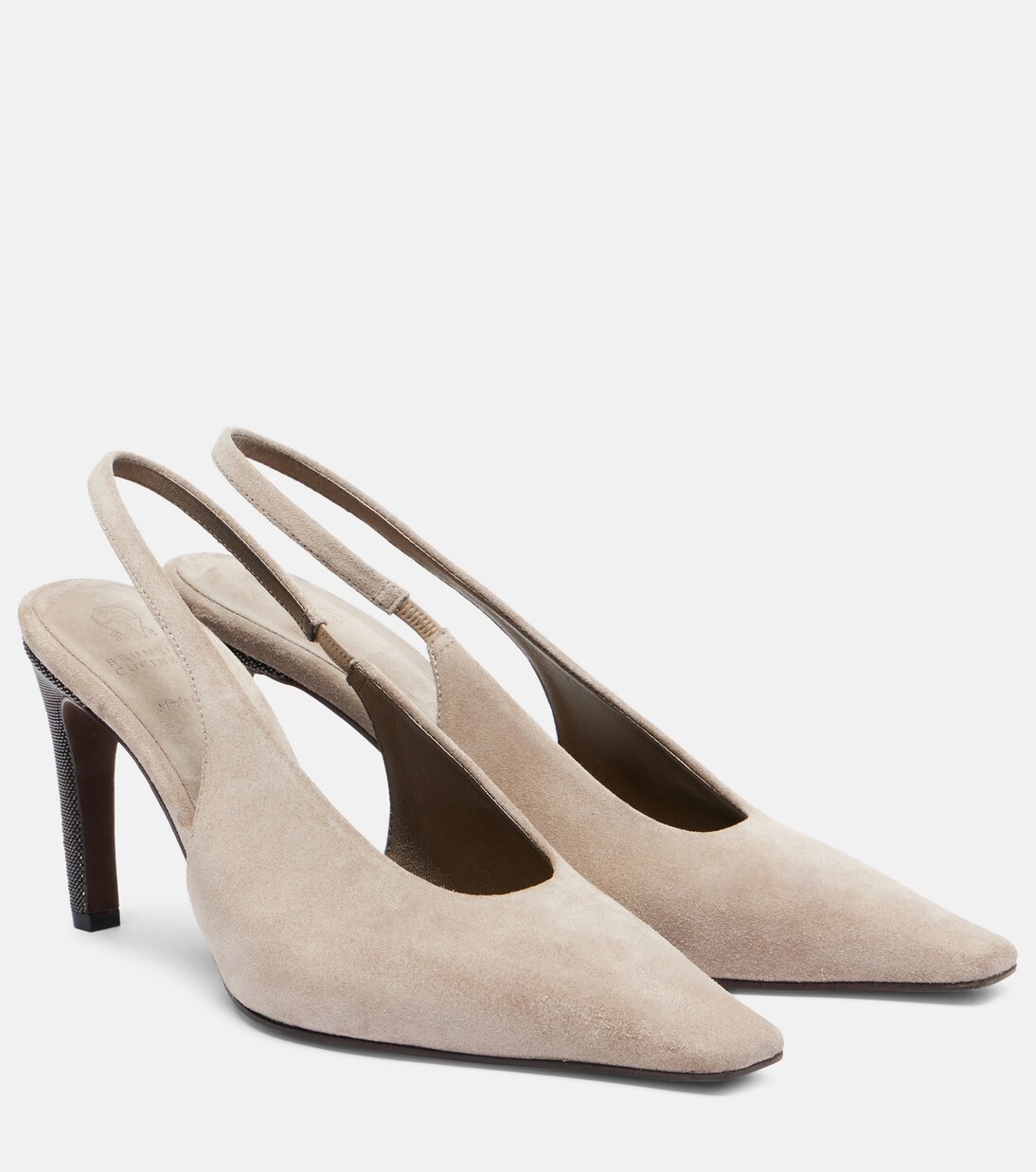 80 Monili suede slingback pumps | Brunello Cucinelli