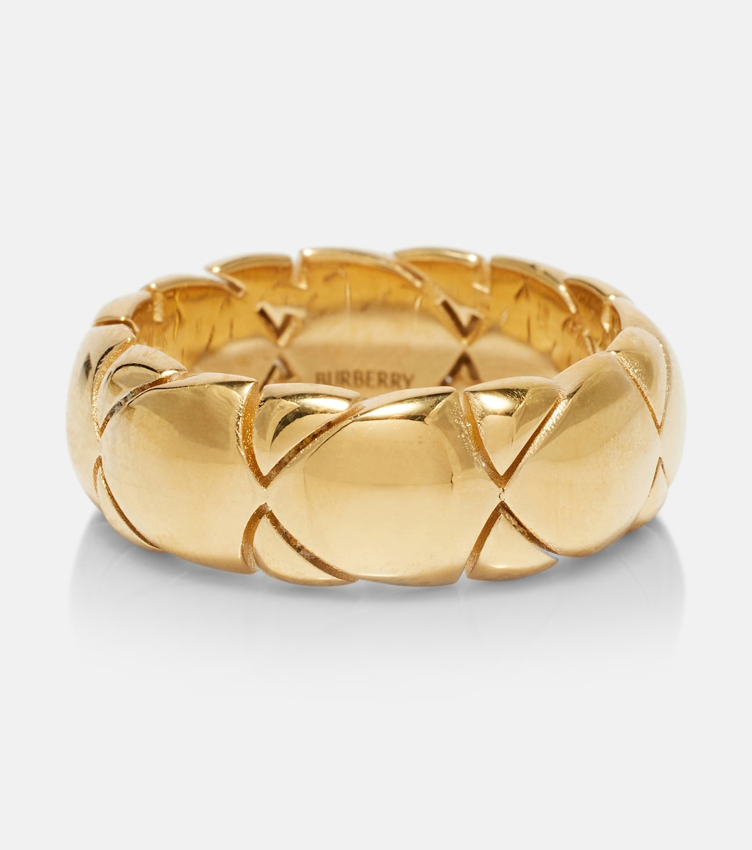 Shield Segment gold-plated sterling silver ring | Burberry