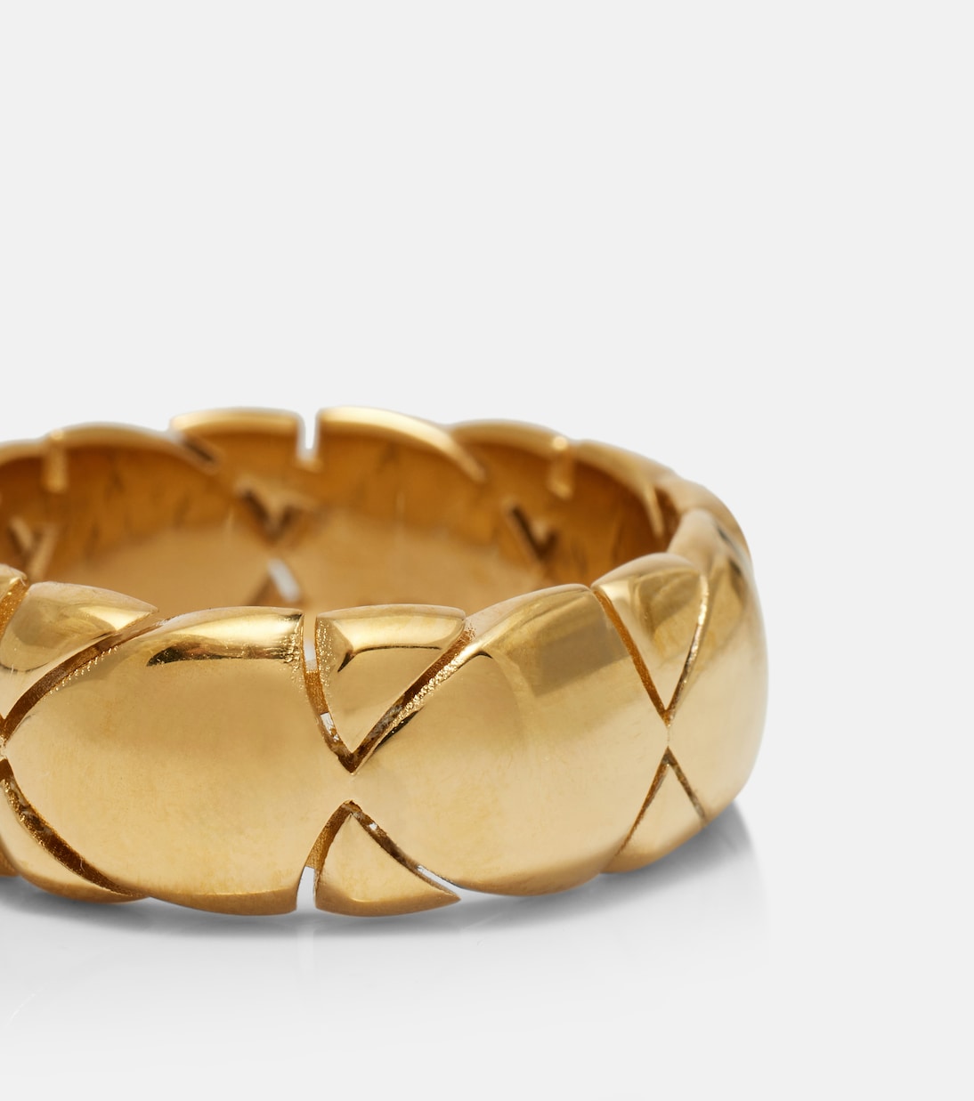 Shield Segment gold-plated sterling silver ring | Burberry